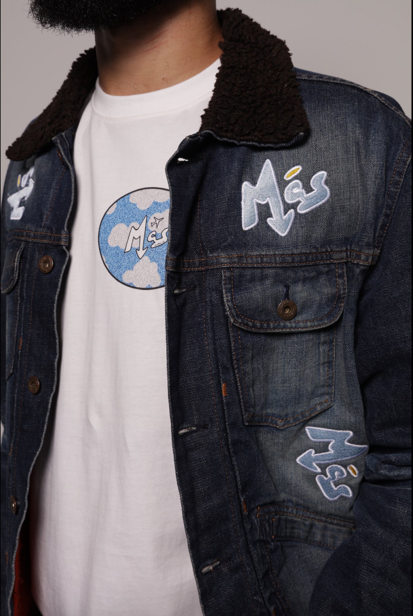 Argentina Denim Jacket w/ Wool Collar [Azul]